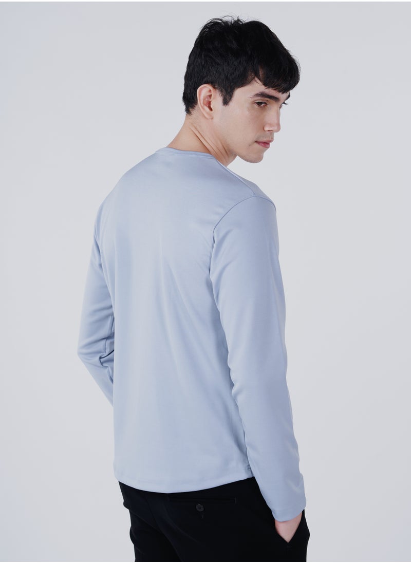 GENRLS Men's Classic Curve Hem T-shirt Blue  - Image 4