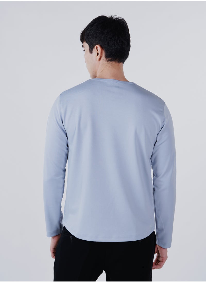 GENRLS Men's Classic Curve Hem T-shirt Blue  - Image 5