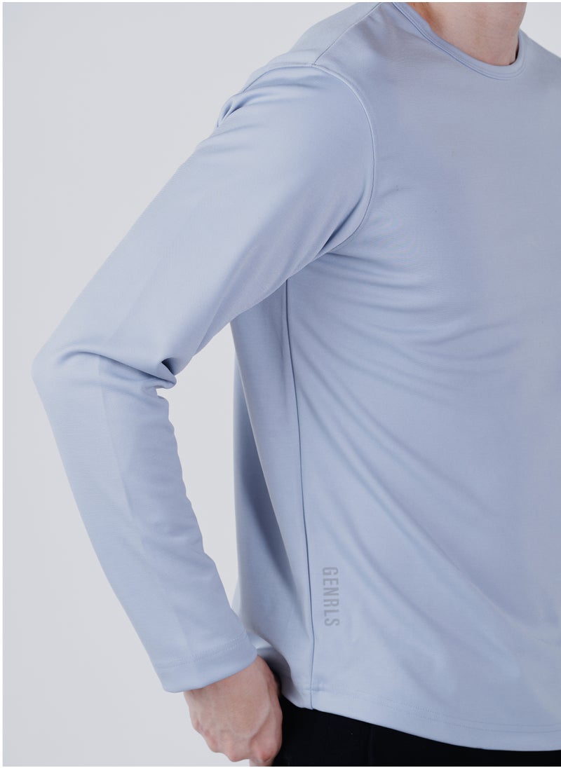 GENRLS Men's Classic Curve Hem T-shirt Blue  - Image 1