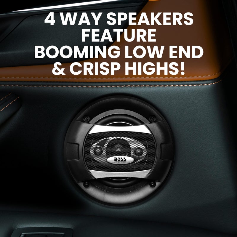 BOSS Audio Systems P55.4C Phantom Series 5.25 Inch Car Stereo Door Speakers - 300 Watts Max, 4 Way, Full Range Audio, Tweeters, Coaxial, Sold in Pairs - Image 2