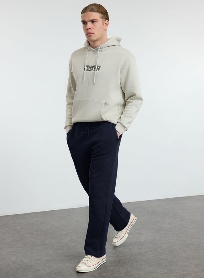 trendyol Navy Blue Regular/Straight Cut Stitch Detailed Sweatpants TMNAW25EA00005  - Image 3