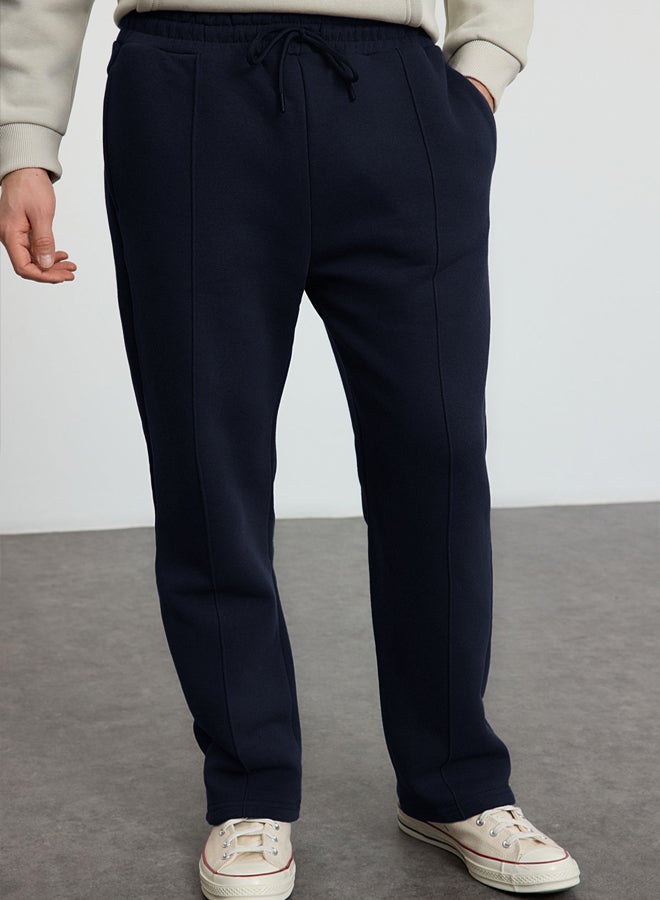 trendyol Navy Blue Regular/Straight Cut Stitch Detailed Sweatpants TMNAW25EA00005  - Image 1