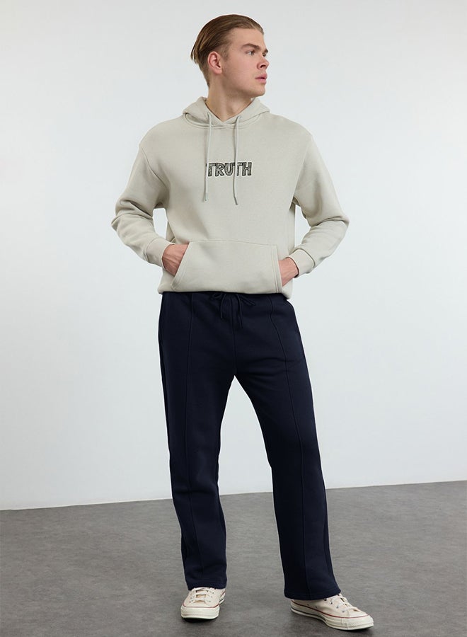 trendyol Navy Blue Regular/Straight Cut Stitch Detailed Sweatpants TMNAW25EA00005  - Image 2