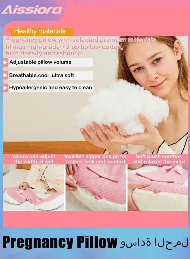 Aissiora Pregnancy Pillow for Sleeping Maternity Pillow Maternity/Pregnancy Body Pillow Support for Back, Legs, Belly, HIPS of Pregnant Women, Detachable and Adjustable Soft Pregnancy Body Pillow - Image 4