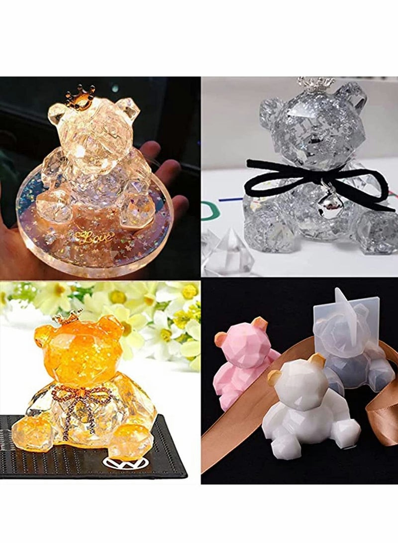 Y&D 3D Bear Resin Mould Silicone Set Crystal Epoxy Casting Mold Handmade Gift Cake Candle Soap Jewelry Making Moulds for Craft DIY Crafts Decorations  - Image 3