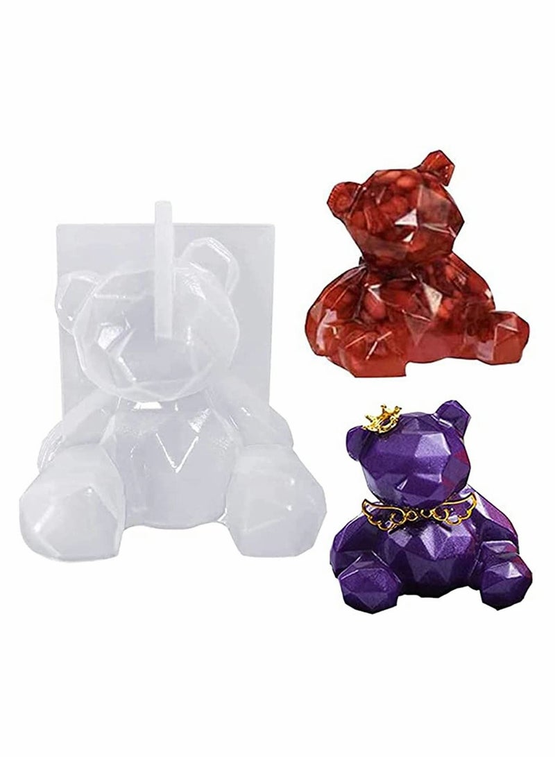 Y&D 3D Bear Resin Mould Silicone Set Crystal Epoxy Casting Mold Handmade Gift Cake Candle Soap Jewelry Making Moulds for Craft DIY Crafts Decorations  - Image 1
