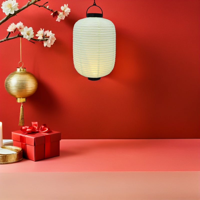 Paper Lanterns with Lights - Decorative Hanging Lanterns for Japanese Restaurant Chinese New Year Wedding Party with Metal Frame - Japanese Style Paper Lamps for Home Decoration - Image 2