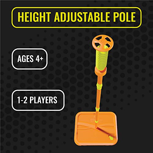 Swingball لعبة تنس سوينجبول - لعبة تنس مربوطة مع عمود قابل للتعديل بارتفاع يصل إلى 4 أقدام، كرة فوم، قاعدة لجميع الأسطح، حقيبة حمل، للأعمار من 4 سنوات فما فوق - Image 4