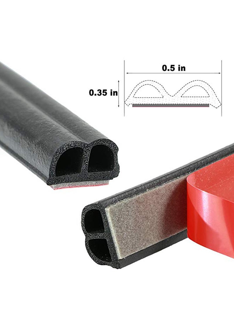 S SYMEFER - Auto Seal Strip Weatherstrip Universal Self Adhesive B Shape Car Door Edge Trim Seal Strip for Car Window Door Engine Cover Soundproofing, 1/5 Inch Thick, Total 33Feet Long-2 Rolls of 16.5 Ft - Image 1