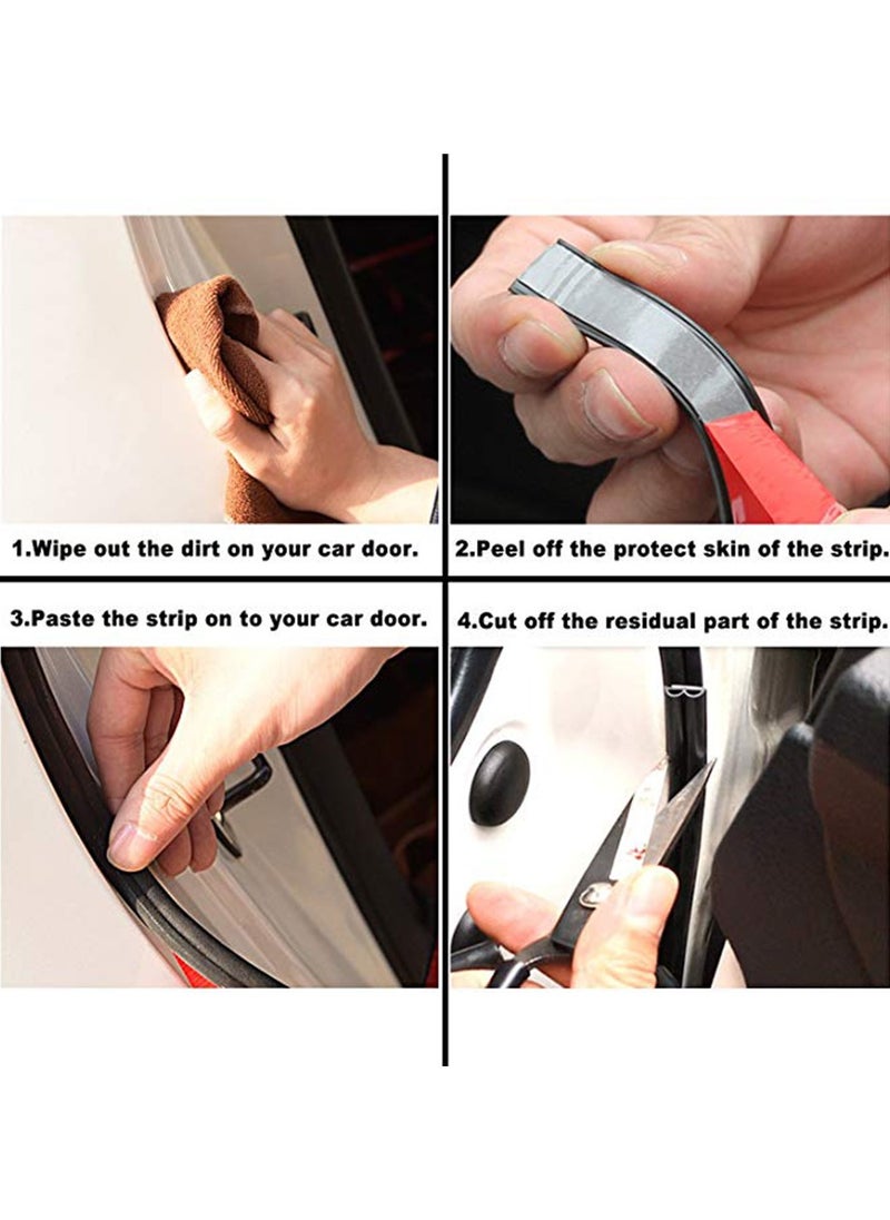 S SYMEFER - Auto Seal Strip Weatherstrip Universal Self Adhesive B Shape Car Door Edge Trim Seal Strip for Car Window Door Engine Cover Soundproofing, 1/5 Inch Thick, Total 33Feet Long-2 Rolls of 16.5 Ft - Image 1