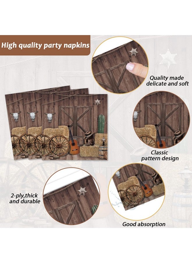 Tevxj 96Pcs Western Tableware Set Cowboy Paper Plates Cowboy Themed Party Plates Napkins Forks For Baby Shower Birthday Party Decorations Supplies 24 Guests - Image 4