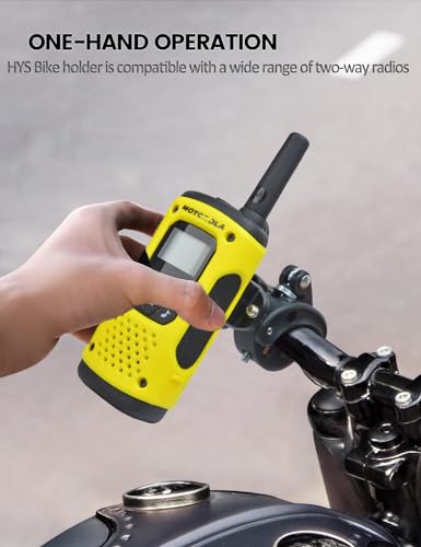 HYS Motorcycle Walkie Talkie Mount, Bike Two Way Radio Holder, Quick Install Handlebar Clip for Bicycle Scooter, Handheld Radio Clamp for Motorola Talkabout Cobra Midland Icom with Clip 2 Way Radio - Image 3