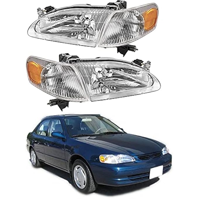 munirater Headlight Assembly Replacement For 19982000 Corolla With Front Signal Lights 8115002050 8111002060 To2502121 To2503121 - Image 1