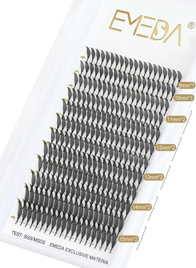 EMEDA Premade Anime Pyramid Spire Lash Clusters Mange Spike Lash Extension Fans Korean Japanese Makeup Cosplay Dolly Style Individual Eyelash Extensions Comic Pre-made by EMEDA (Pyramid D Curl MIX 9-15mm) - Image 4