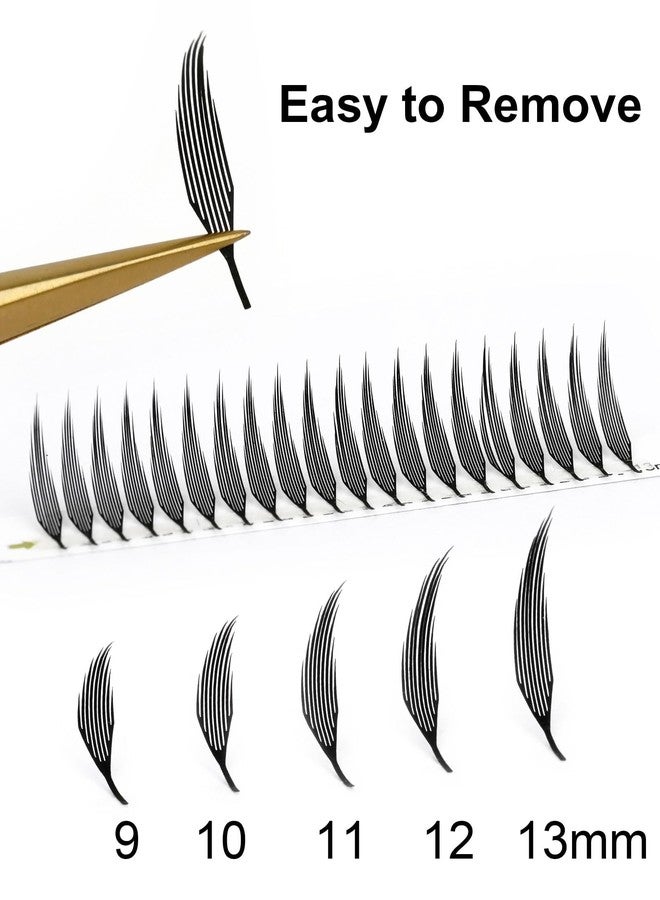 EMEDA Premade Anime Pyramid Spire Lash Clusters Mange Spike Lash Extension Fans Korean Japanese Makeup Cosplay Dolly Style Individual Eyelash Extensions Comic Pre-made by EMEDA (Pyramid D Curl MIX 9-15mm) - Image 5