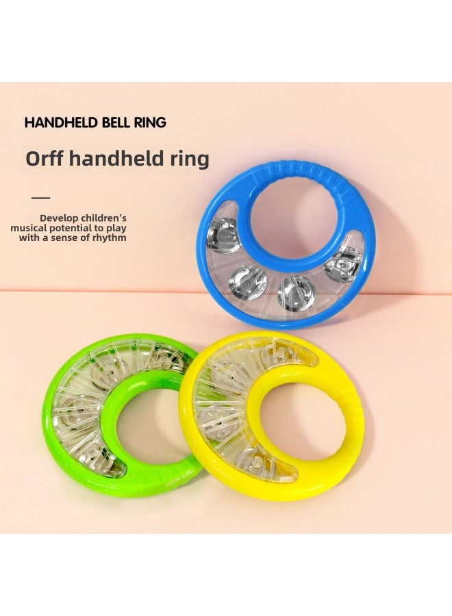 Children's Rattle Hand-held Bell Ring Kindergarten Teacher Special Hand-cranked Bell Drum Ring Musical Instrument Sand Hammer Hand Drum For Class-Color:Yellow  - Image 2
