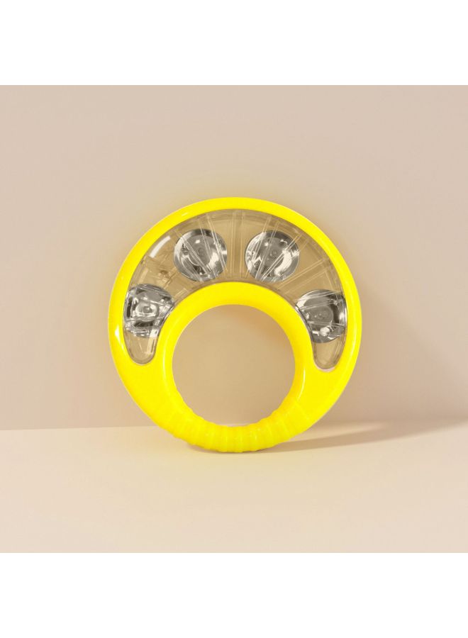 Children's Rattle Hand-held Bell Ring Kindergarten Teacher Special Hand-cranked Bell Drum Ring Musical Instrument Sand Hammer Hand Drum For Class-Color:Yellow  - Image 1
