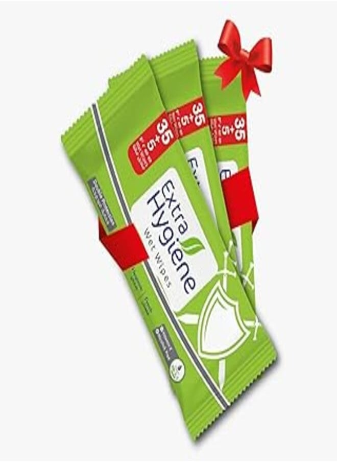 Hygiene Extra Hygiene WET WIPES DOUBLE PROTECTION 35+5W*3 