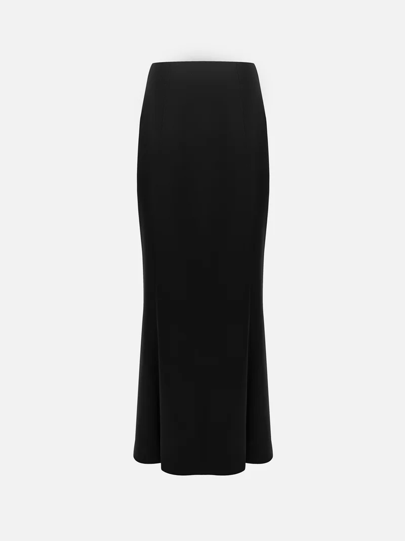 Lichi Flared satin maxi skirt