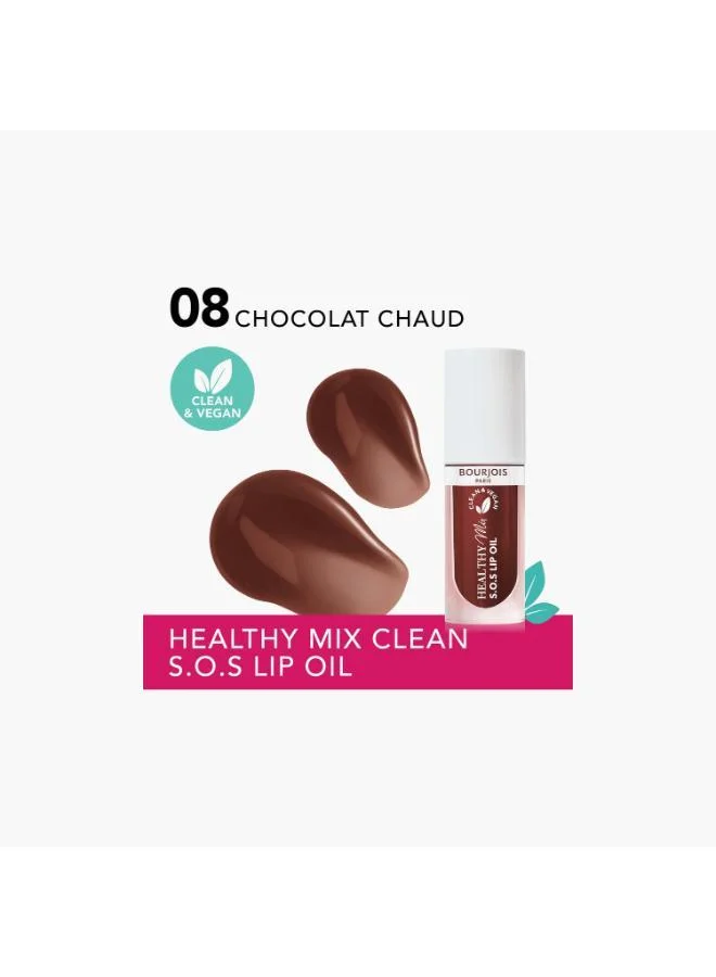 Bourjois Paris Healthy Mix Clean S.O.S Lip Oil - 08 - Chocolat Chaud, 4.5ml