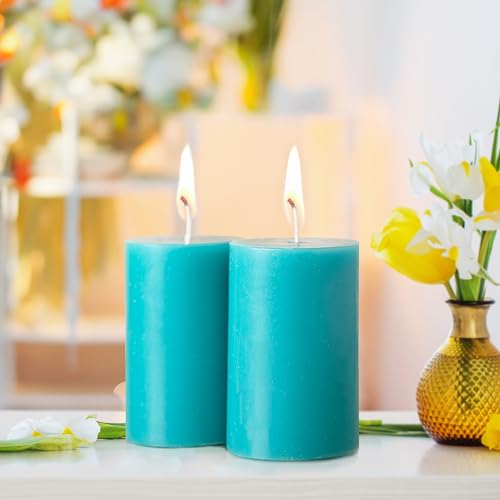IRIS Home fragrances Pack of 2, Cool Blue Fragrance Pillar Candles- 120G Each- 2"X 3" (Cool Blue) - Image 2
