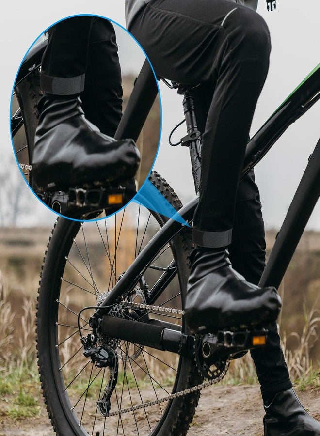 Matwsec 4 Pcs Ankle Straps Elastic Boot Straps Bicycle Pant Leg Straps Adjustable Cycling Thigh Band Black Bike Pants Strap with Buckle for Riding Climbing Fishing Outdoor Sports (15.75 X 1.50 In) - Image 3