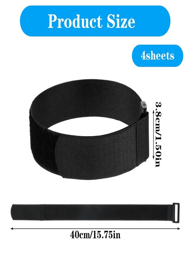 Matwsec 4 Pcs Ankle Straps Elastic Boot Straps Bicycle Pant Leg Straps Adjustable Cycling Thigh Band Black Bike Pants Strap with Buckle for Riding Climbing Fishing Outdoor Sports (15.75 X 1.50 In) - Image 2