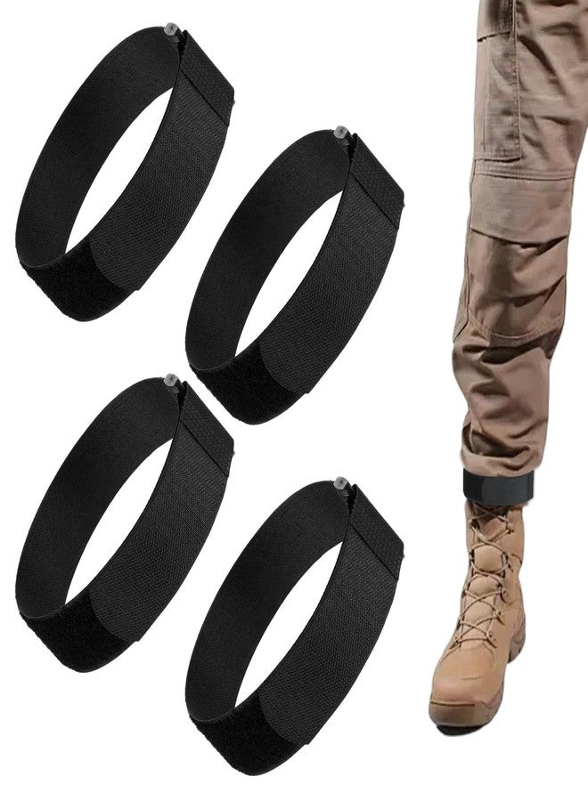 Matwsec 4 Pcs Ankle Straps Elastic Boot Straps Bicycle Pant Leg Straps Adjustable Cycling Thigh Band Black Bike Pants Strap with Buckle for Riding Climbing Fishing Outdoor Sports (15.75 X 1.50 In) - Image 1