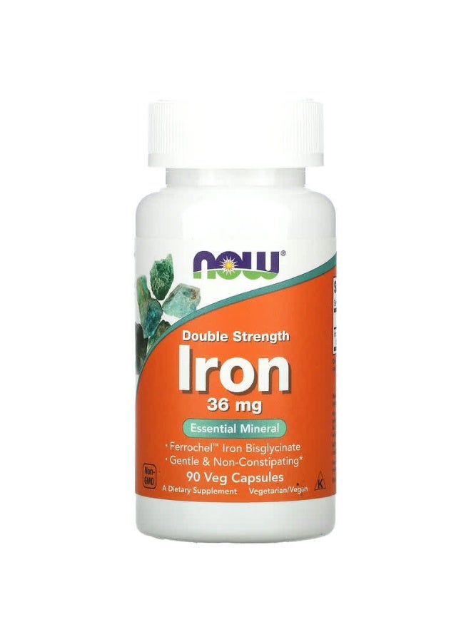 ناو فودز مكمّل غذائي بالحديد لقوة مضاعفة بتركيز 36 ملليجرام - 90 كبسولة نباتية - Image 1