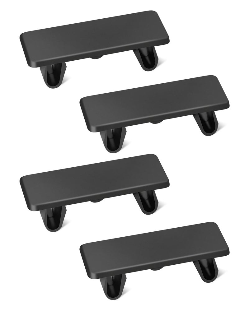 AutoEC 4pcs Rocker Switch Panel Black ABS Rectangular Blank Snap-in Hole Plug Cover Bracket Filler - Image 1