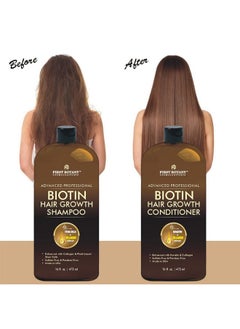First Botany Biotin Hair Growth Shampoo Conditioner Anti Hair Loss Thickening Formula Collagen & Stem Cell For Hair Regrowth Anti Thinning Sulfate Free For Men Women Anti Dandruff Treatment 16 Oz X2  - Image 4