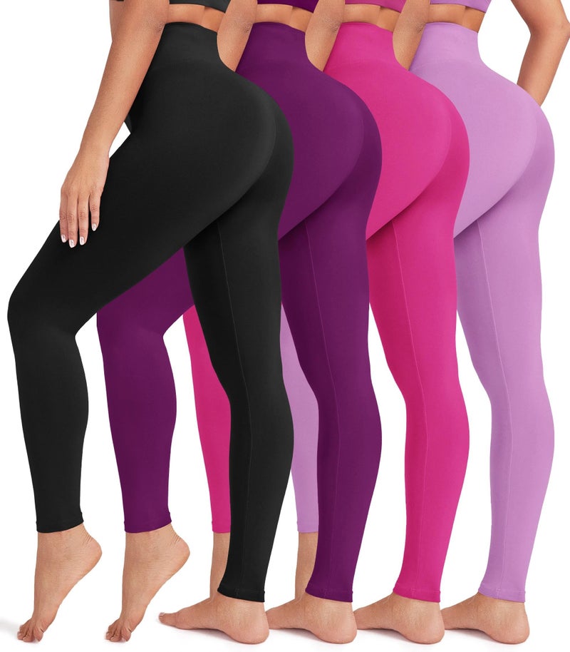 VALANDY Creamlush 4 Pack Leggings for Women-High Waisted Ultra Soft Stretchy Yoga Lounge Pants - Image 1