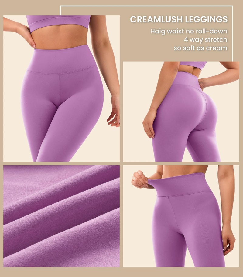 VALANDY Creamlush 4 Pack Leggings for Women-High Waisted Ultra Soft Stretchy Yoga Lounge Pants - Image 5