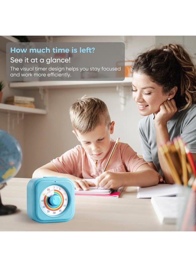 Nixroork Rainbow Visual Timer for Kids, 60 Minute Silent Countdown Timer, Time Management Tool for Homeschool Study Supplies, Classroom, Home, Office, Desk (Blue Rainbow) - Image 4