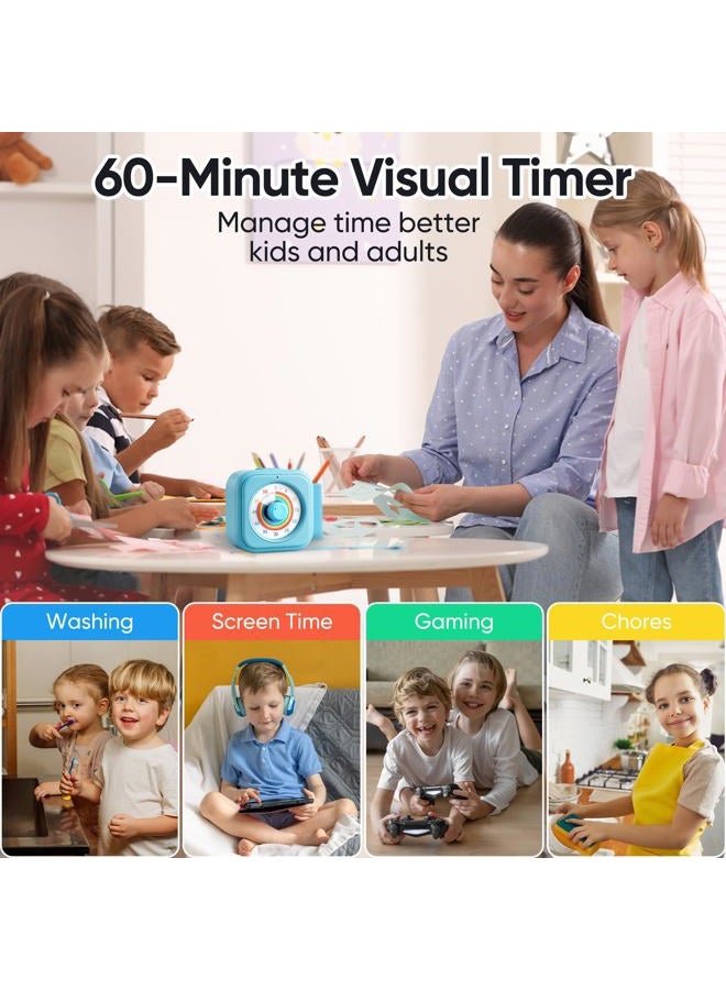 Nixroork Rainbow Visual Timer for Kids, 60 Minute Silent Countdown Timer, Time Management Tool for Homeschool Study Supplies, Classroom, Home, Office, Desk (Blue Rainbow) - Image 3