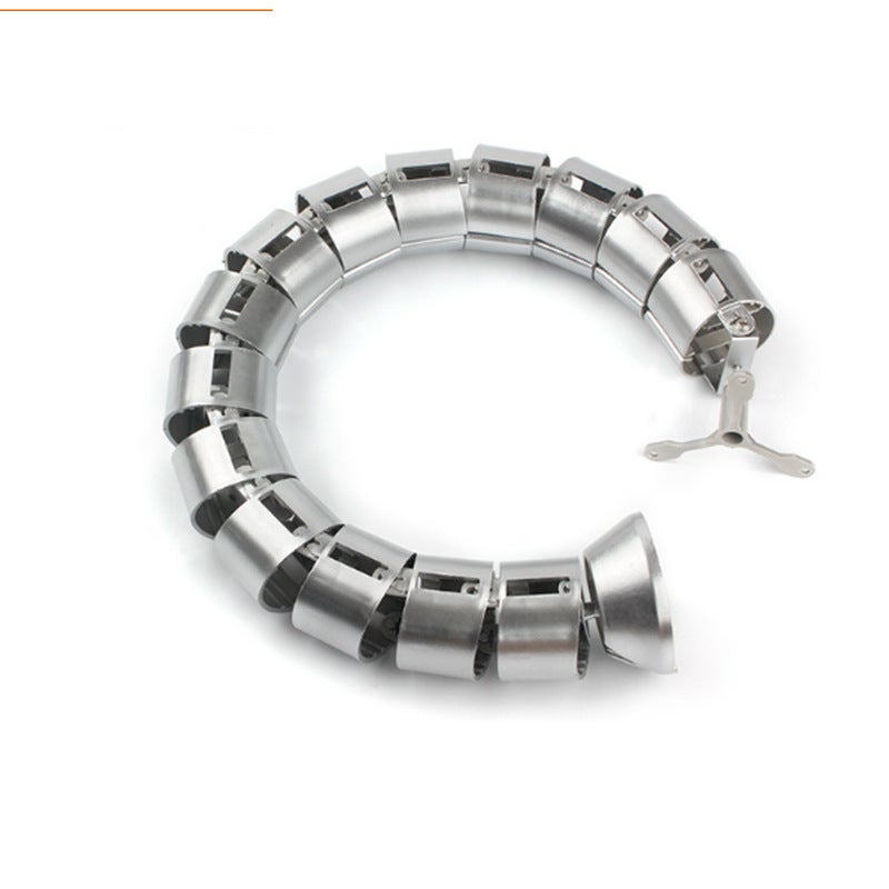 Office Desk Cable Management Snake Tube Round silver 