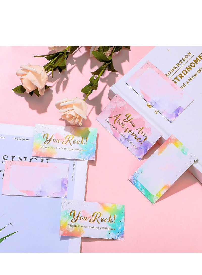 KASTWAVE Thank You Cards, You'Re Awesome Colorful Thank You Note Cards Recognition Postcards Children'S Reward Incentive Small Cards Suitable for Volunteers Nurses Doctors Teachers Students Etc. (200 Cards) - Image 2