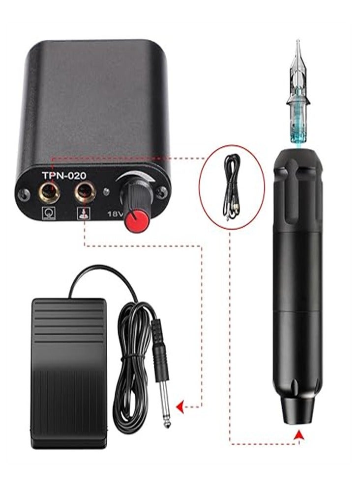 Tattoo Machine Kit, Professional Rotary Tattoo Pen Set, 21 Pieces for Beginner Tattoo Artists - Image 4