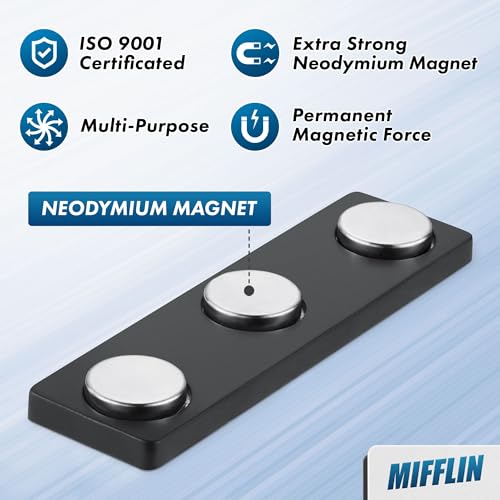 Mifflin-USA - Blank Name Tags with Magnetic Backing - 50 Pack, 1” x 3” - ID Badge Holders with 3 Strong Neodymium Magnets - Customizable & Reusable Badges with Round Corners - Image 2