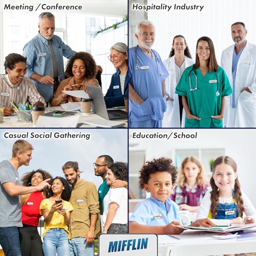 Mifflin-USA - Blank Name Tags with Magnetic Backing - 50 Pack, 1” x 3” - ID Badge Holders with 3 Strong Neodymium Magnets - Customizable & Reusable Badges with Round Corners - Image 5