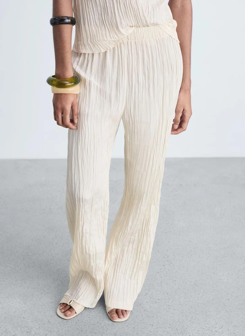 مانجو Pleated Straight Trousers