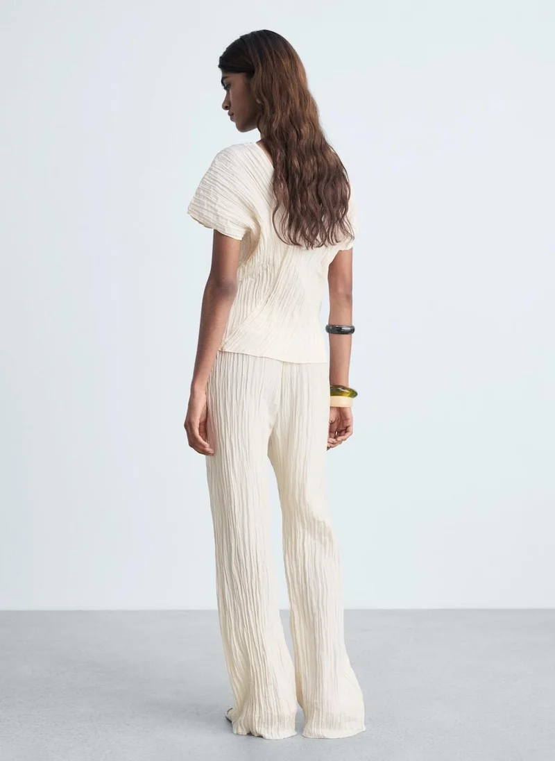 MANGO Pleated Straight Trousers