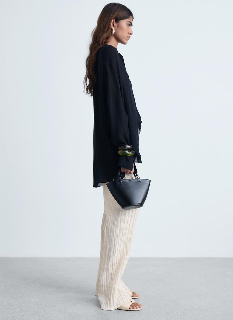 MANGO Pleated Straight Trousers  - Image 3