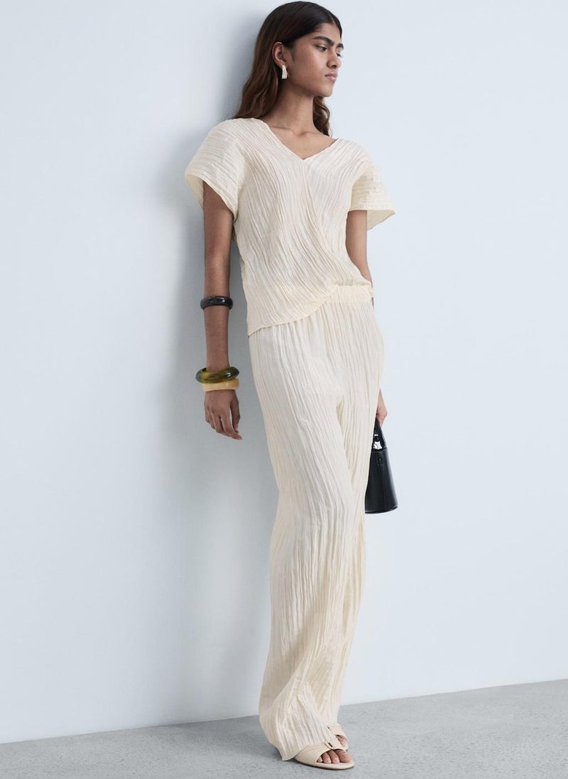 MANGO Pleated Straight Trousers  - Image 4