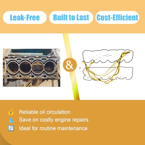 CNS Valve Cover Gasket Set (Upper & Lower) Compatible with 03-05 Dodge 5.9L (359) L6 Diesel OHV TURBOCHARGED - Image 4