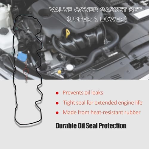 CNS Valve Cover Gasket Set (Upper & Lower) Compatible with 03-05 Dodge 5.9L (359) L6 Diesel OHV TURBOCHARGED - Image 5