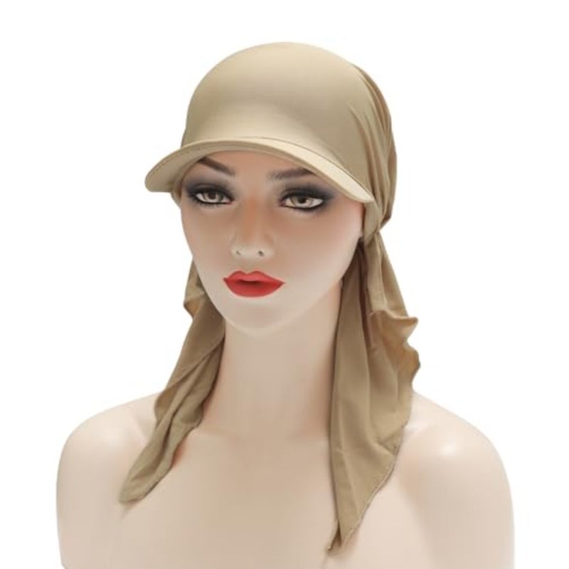 Women's Chemo Headwear Brim Visor Hat Beanie - Image 4