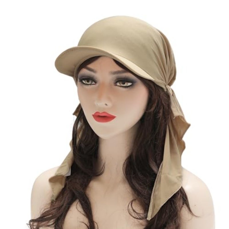 Women's Chemo Headwear Brim Visor Hat Beanie - Image 2