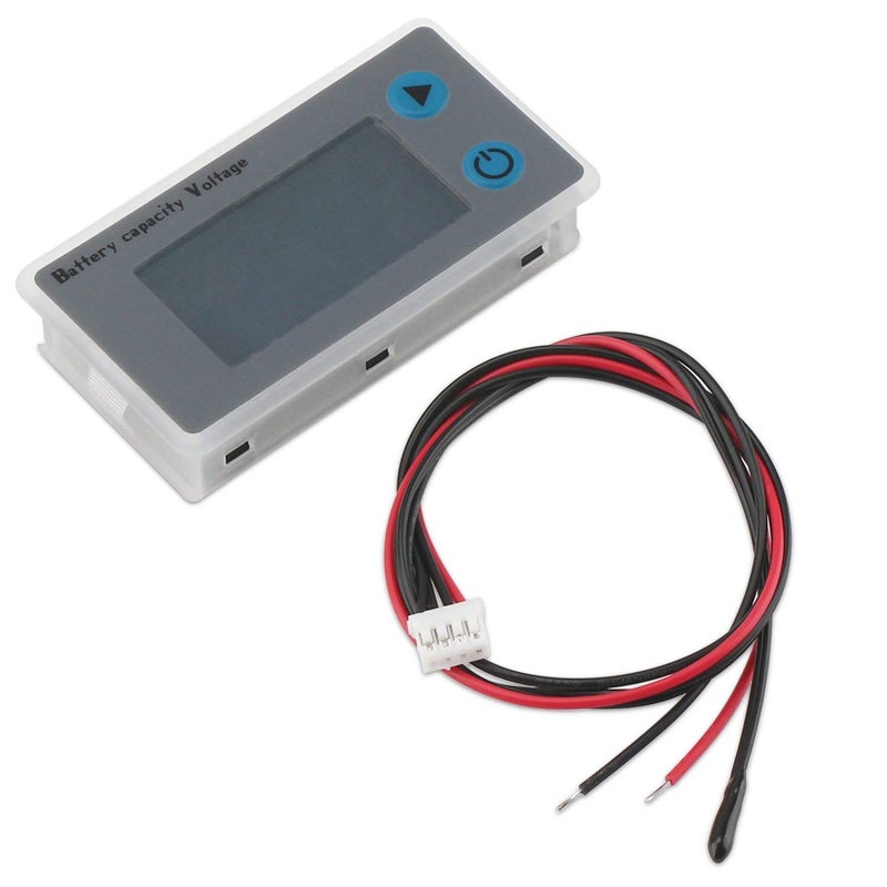 مراقب سعة بطارية 10-100V قابل للبرمجة مقياس جهد ودرجة حرارة البطارية 12V 24V 36V 48V شاشة LCD عرض النسبة المئوية مؤشر اختبار كاشف كمية الكهرباء - Image 4