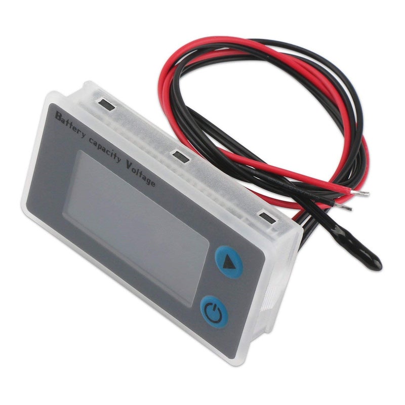 مراقب سعة بطارية 10-100V قابل للبرمجة مقياس جهد ودرجة حرارة البطارية 12V 24V 36V 48V شاشة LCD عرض النسبة المئوية مؤشر اختبار كاشف كمية الكهرباء - Image 5